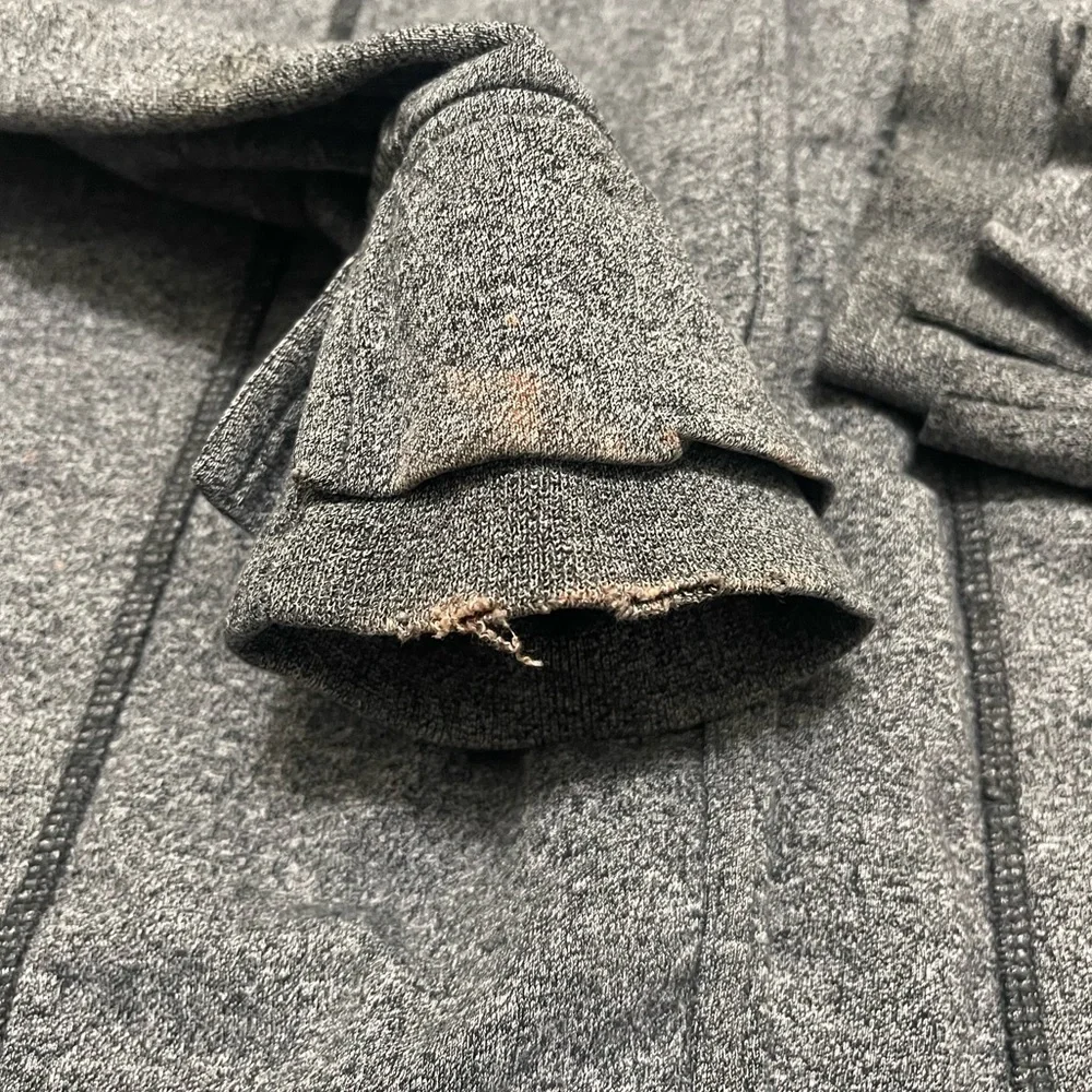 Lululemon Women’s Size 4 Hoodie Snap Close Yoga Jacket Oversized Hood Gray FLAWS - Picture 7 of 15